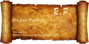 Rajna Patrik névjegykártya